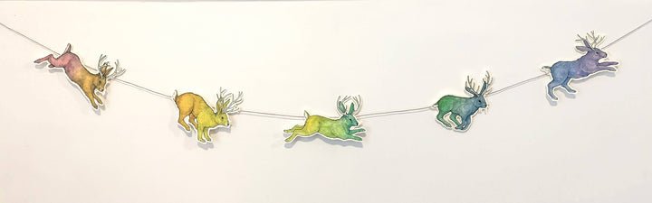 Jumping Jackalope Illustrated Garland