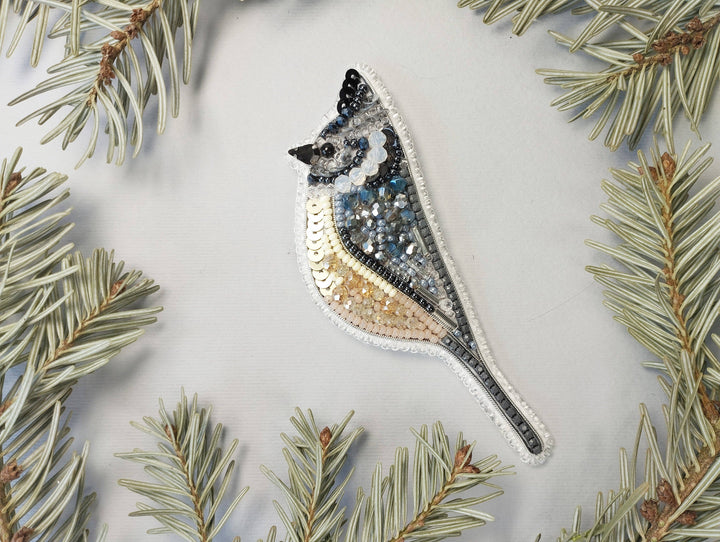 Set Of 5 Forest Bird Brooch Embroidery Kit, DIY Jewelry