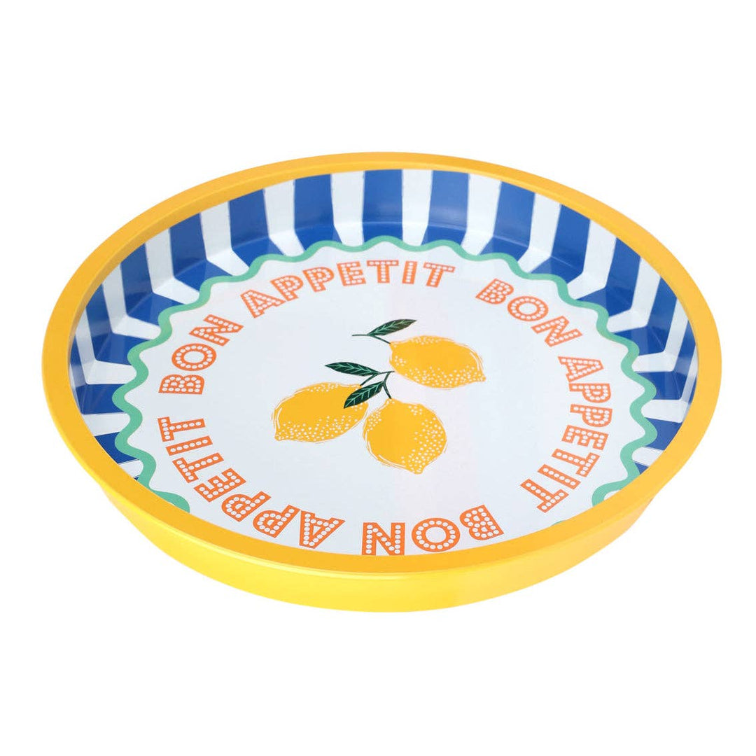 Lemon Tin Tray - 31cm | Tableware |