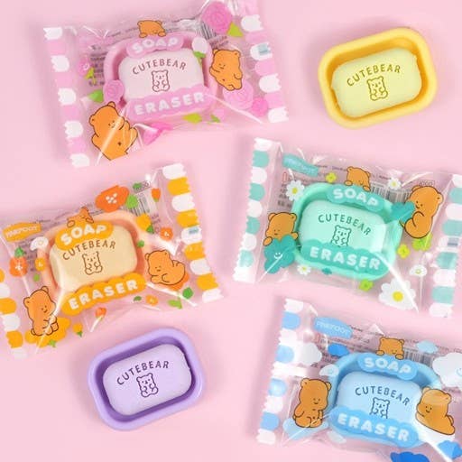 CUTE BEAR Soap Eraser - School writing  Desk Essencials