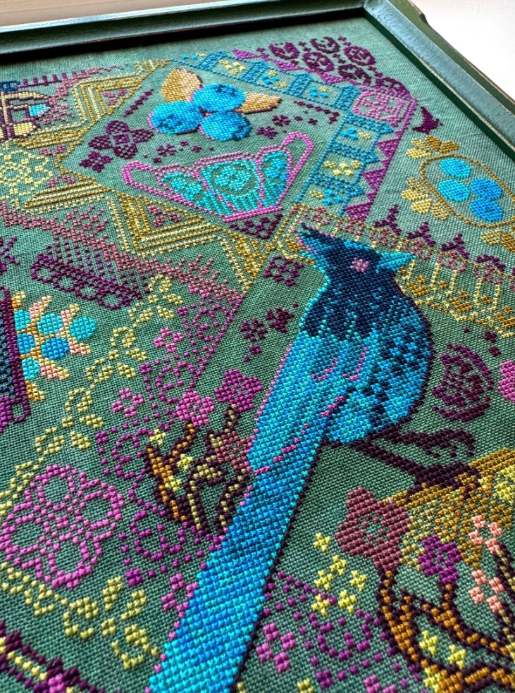 Blueberry Jay Cross Stitch Pattern