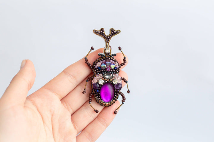 Set of 4 Bead Embroidery Kit: DIY Insect Brooches