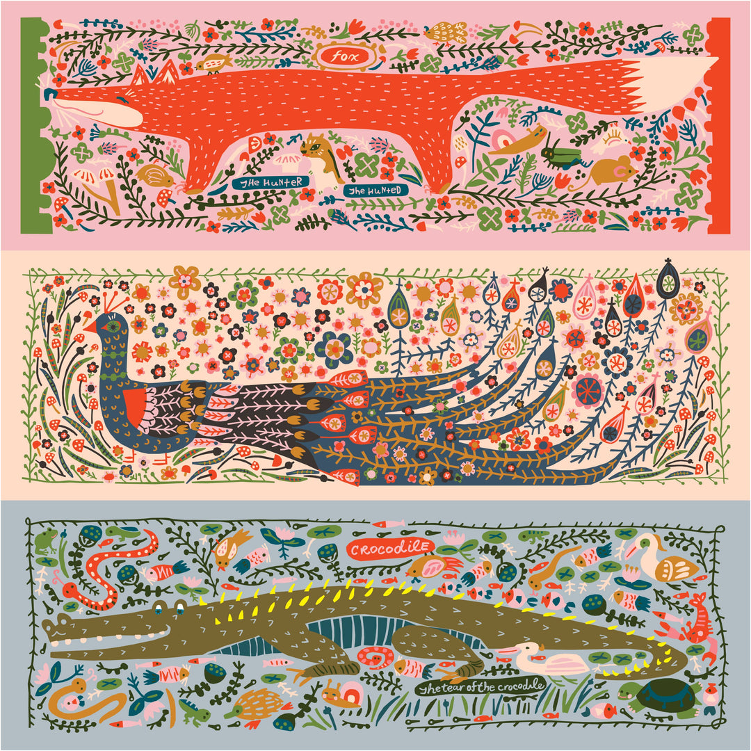 Fox—Peacock—Crocodile Panel
