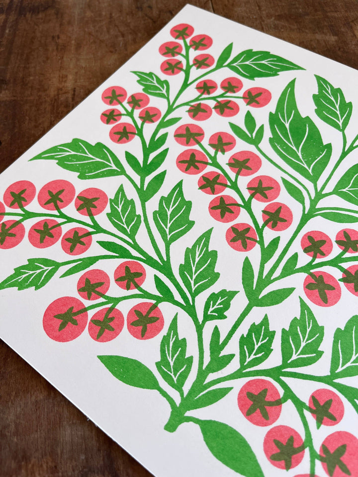 Garden Series: Cherry Tomato Risograph Print
