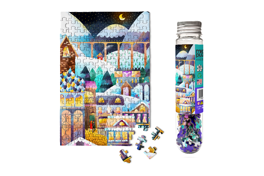 Alpine Village Holiday Mini Puzzle Gifts Winter Travel