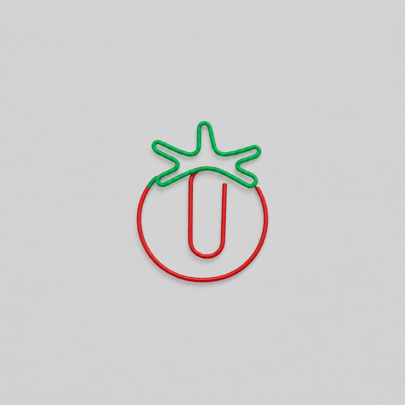 10 PCS Minimalist Tomato Shape Decorative Metal Paper Clips