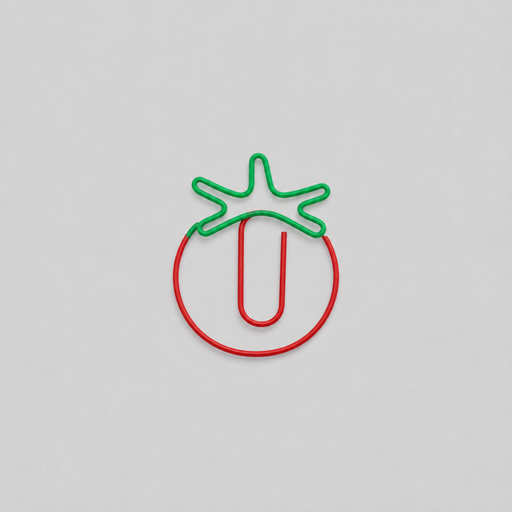 10 PCS Minimalist Tomato Shape Decorative Metal Paper Clips