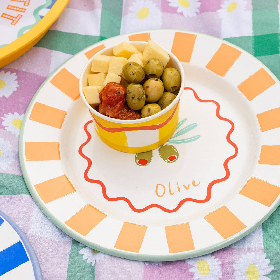 Olive Enamel Plate - 25cm | Tableware |
