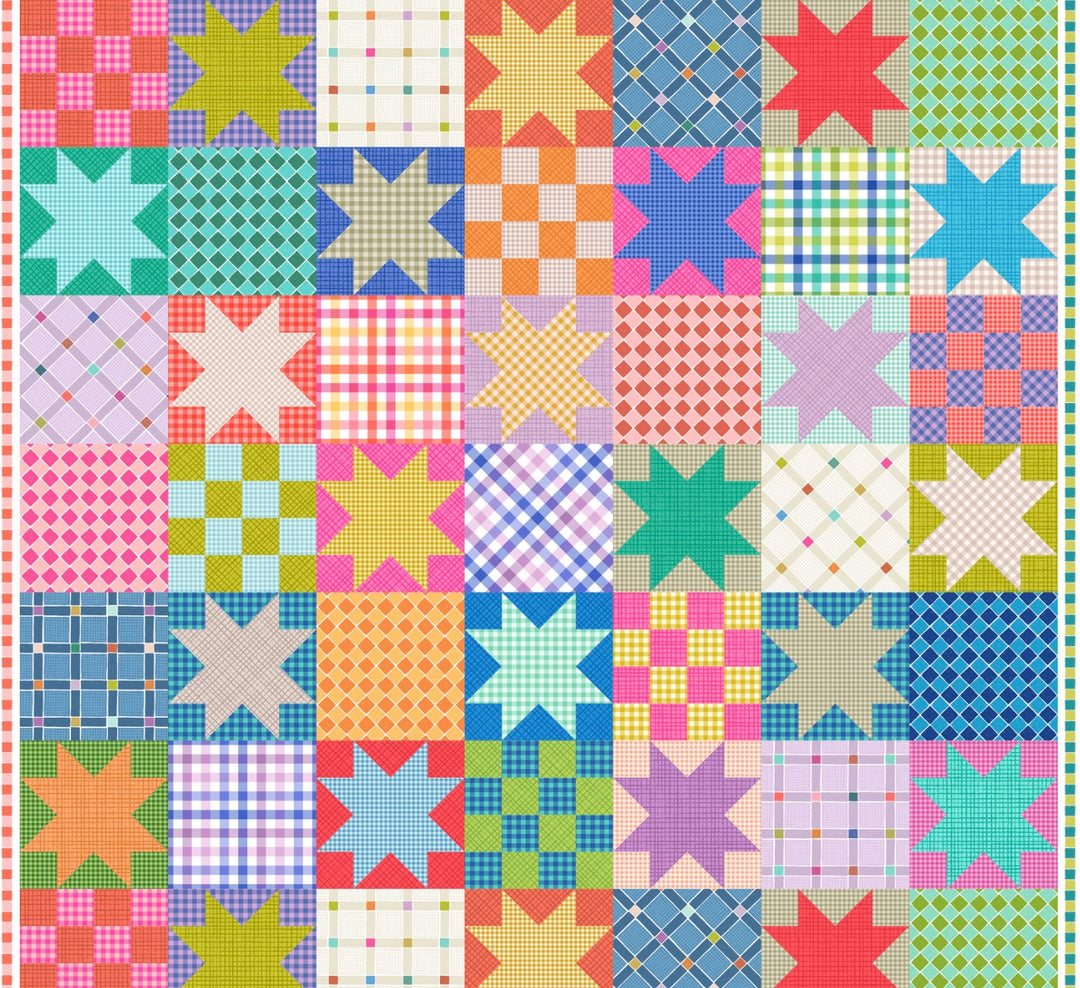 Patchwork Joy by the 1/4 Yard - Star Squares 6 Inch
