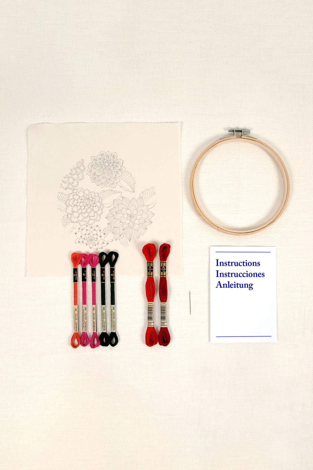 DMC Designer Embroidery Kit - Dahlias