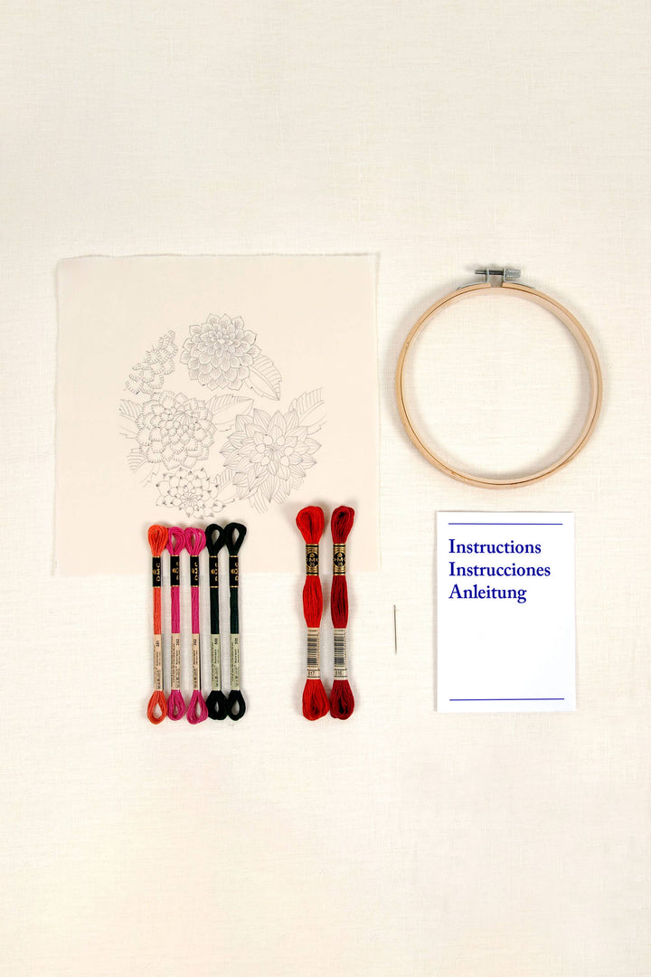 DMC Designer Embroidery Kit - Dahlias