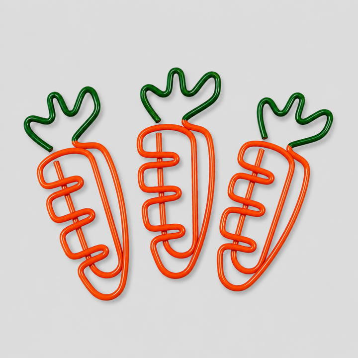 10PCS Creative Vegetable Series Carrot Shape Paper Clips
