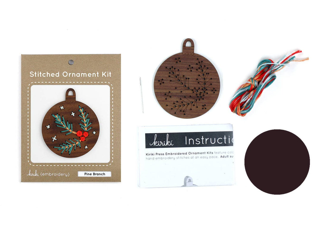 Pine Branch - DIY Stitched Ornament Kit