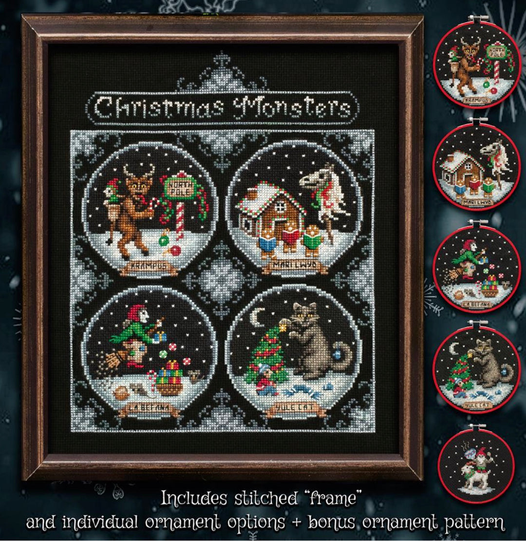 Christmas Monsters Cross Stitch Pattern