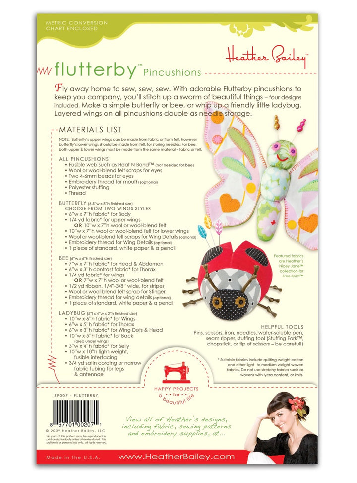 Flutterby Pincushions Pattern