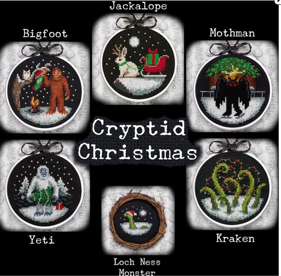 Cryptid Christmas Cross Stitch Pattern