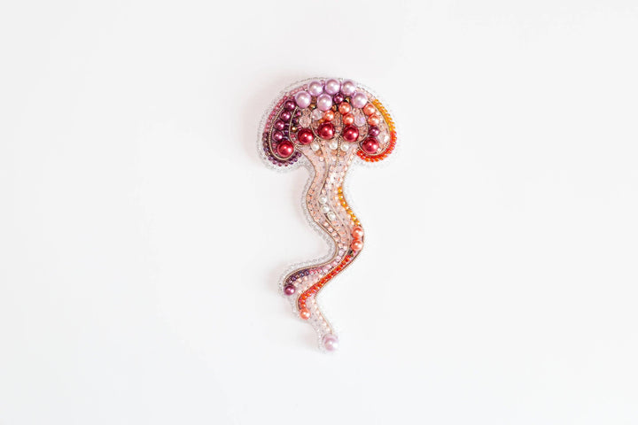 Set of 3 Jellyfish Brooches, Embroidery Kit: DIY Needlework