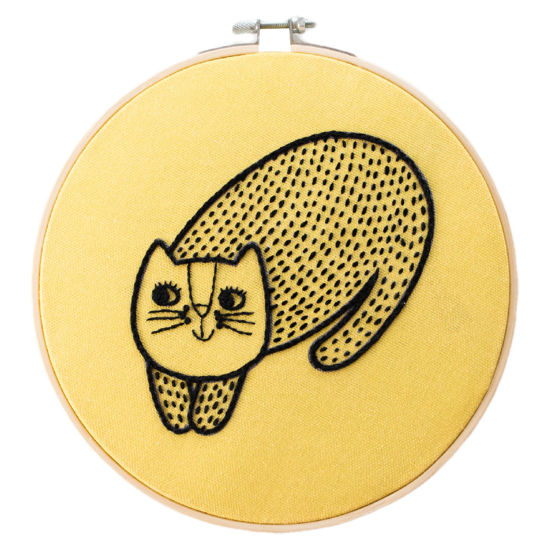 Cat Embroidery Hoop Kit