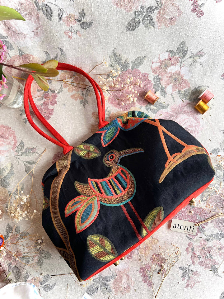 Birdy Black Molly: Modern Tapestry Doctor Bag; Snap Frame