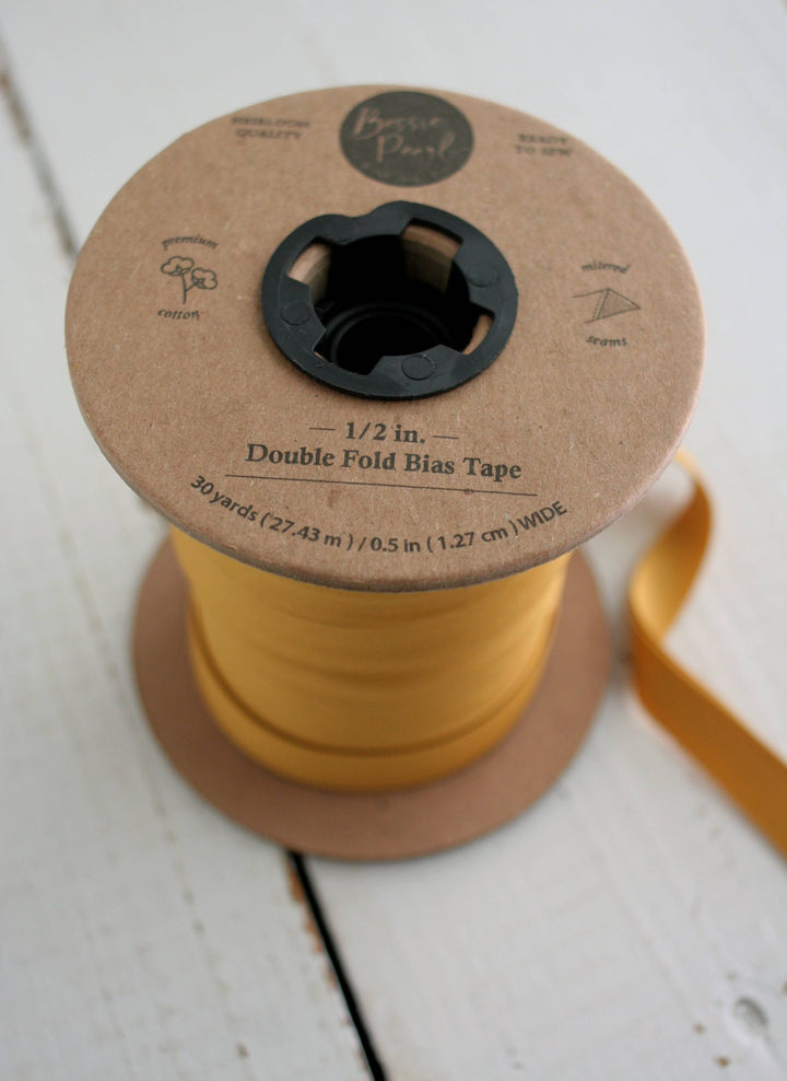 1/2" Double Fold Bias Binding -  White