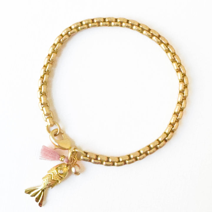 24K Gold Fish Bracelet – Charm Jewelry for Women