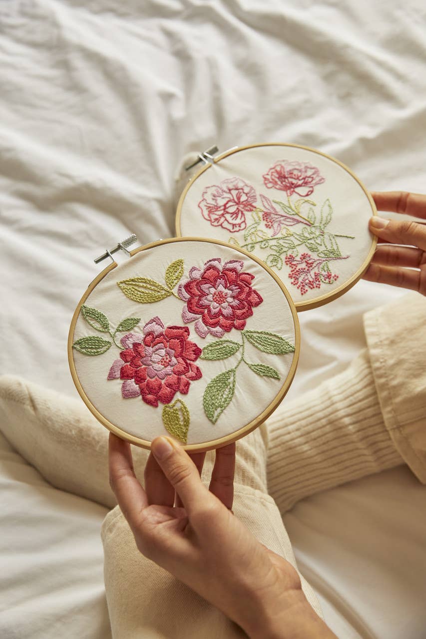 DMC Calming Carnations Embroidery Kit