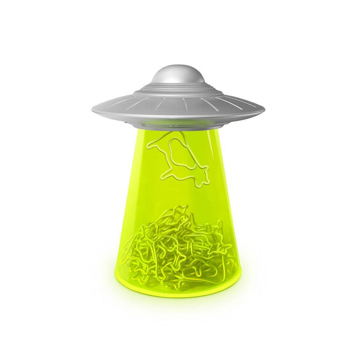 Filing Saucer - UFO Paperclip Dispenser with Cow Clips