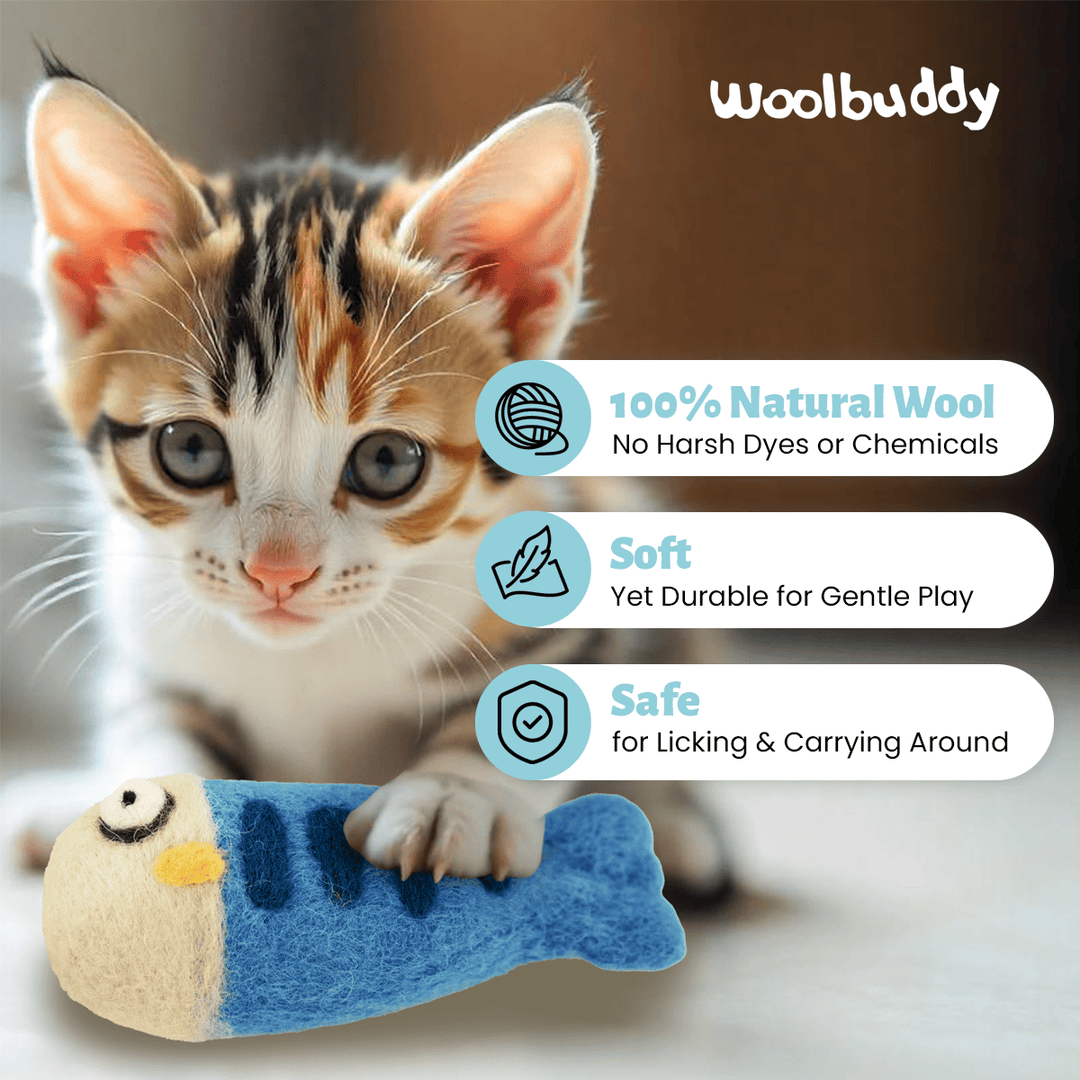 Woolbuddy Felted Fish Cat Toy