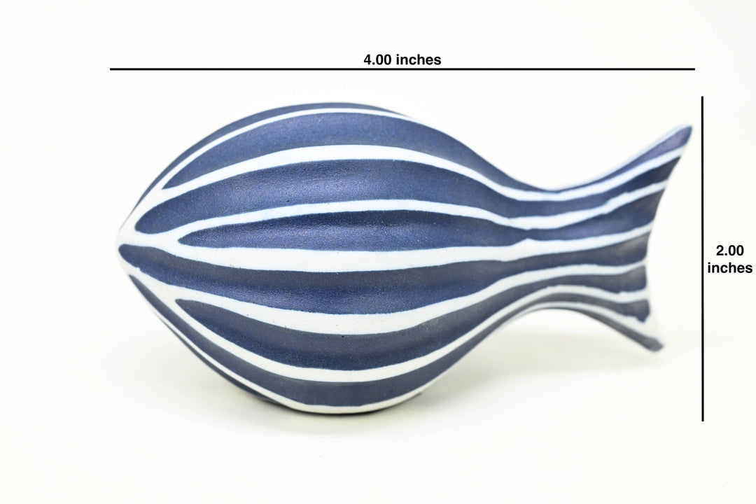 Handcrafted Mini Fish White Stripe