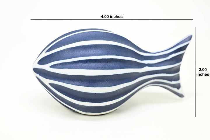 Handcrafted Mini Fish White Stripe