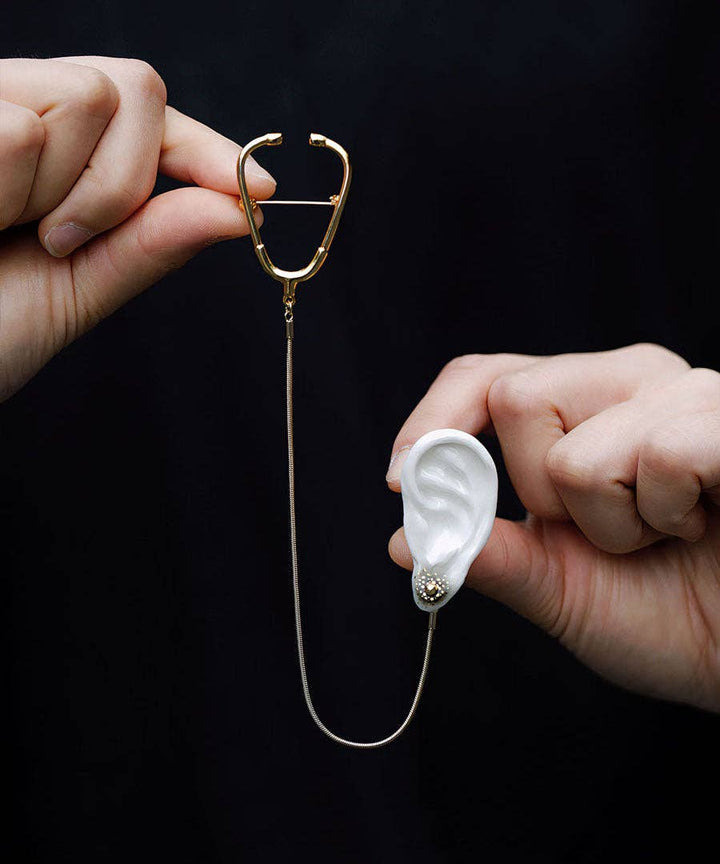 YIHE Ceramic Brooches "Stethoscope"