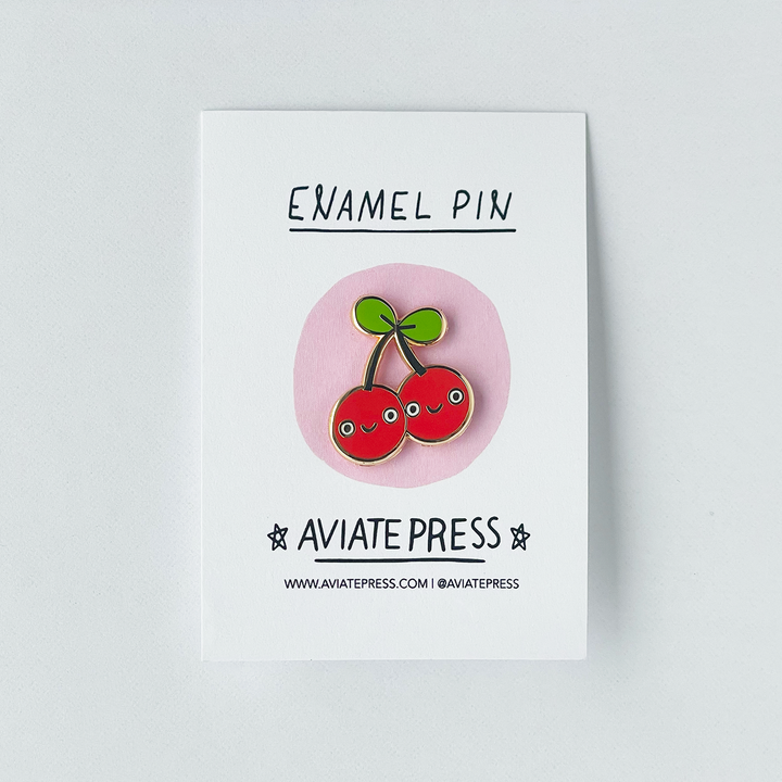 Cute Red Cherries Hard Enamel Pin
