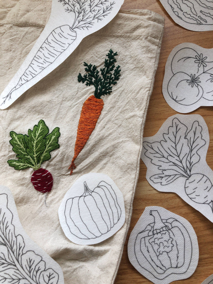 Vegetables - Embroidery Peel Stick & Stitch Patterns