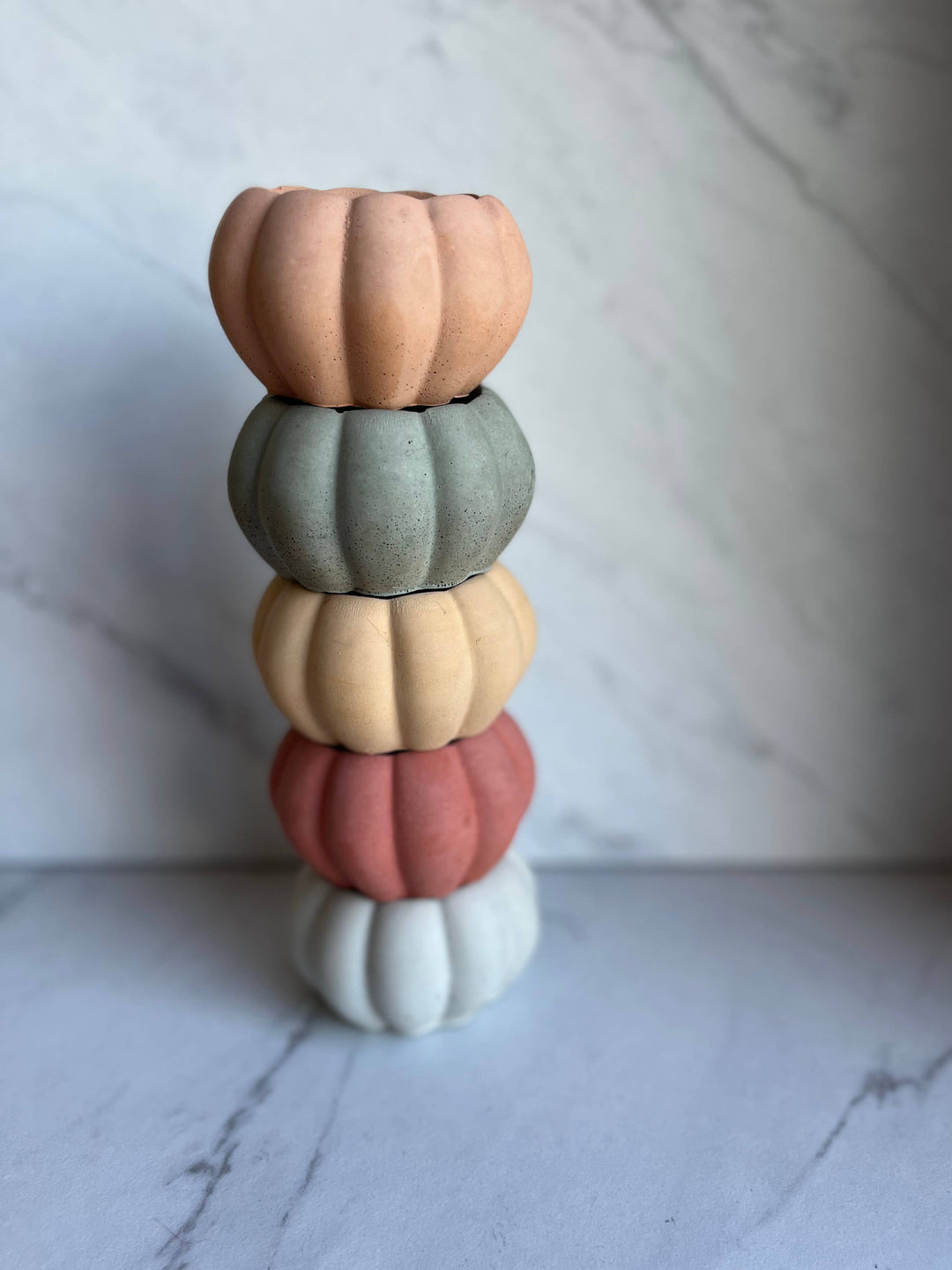 Concrete Pumpkin Candle