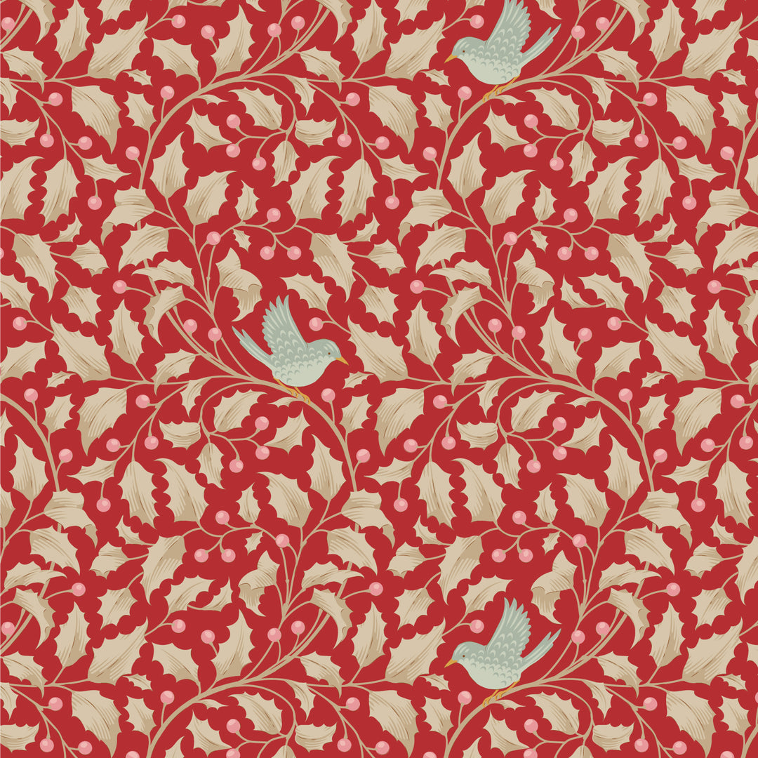 Merry Little Christmas by the 1/4 Yard - Holly Red