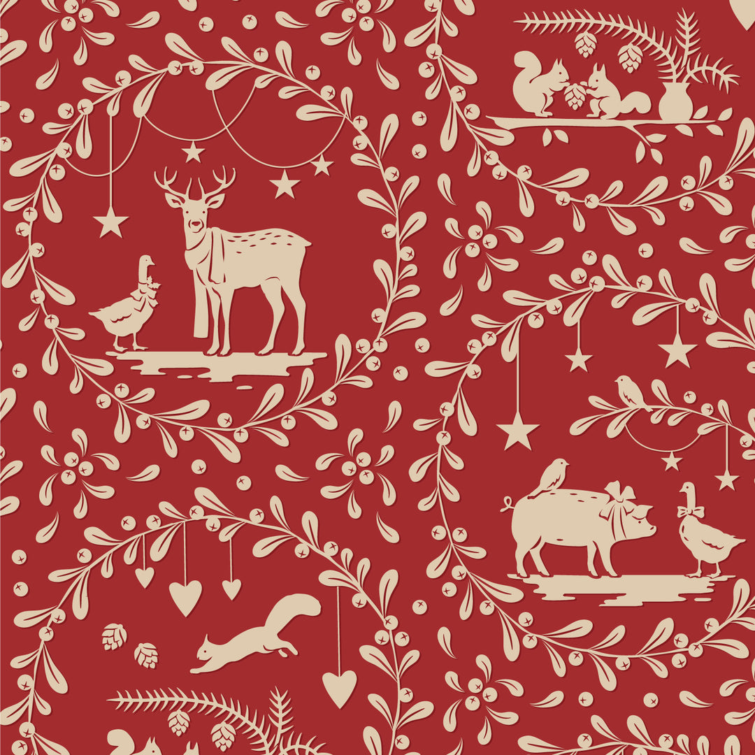 Merry Little Christmas by the 1/4 Yard - Paperscenes Burgundy
