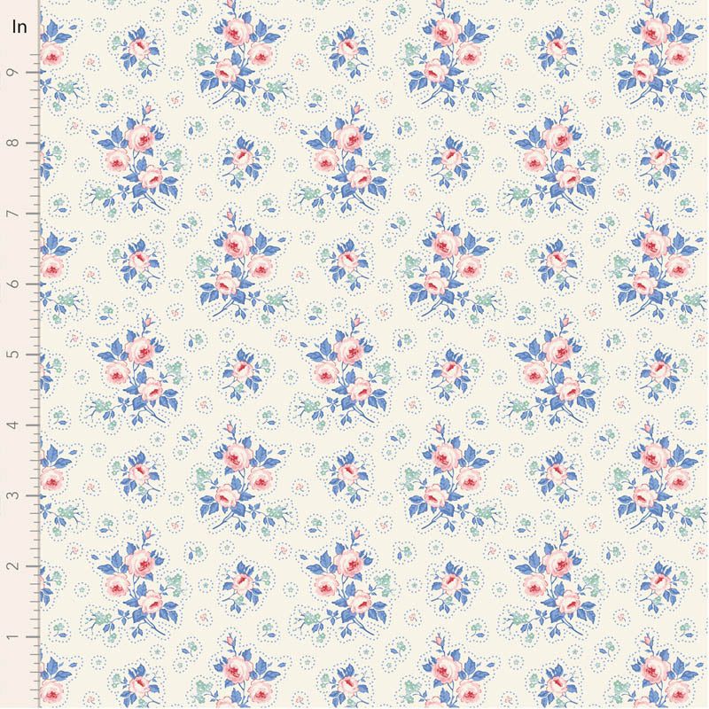 Something Blue by the 1/4 Yard - First Kiss Cream