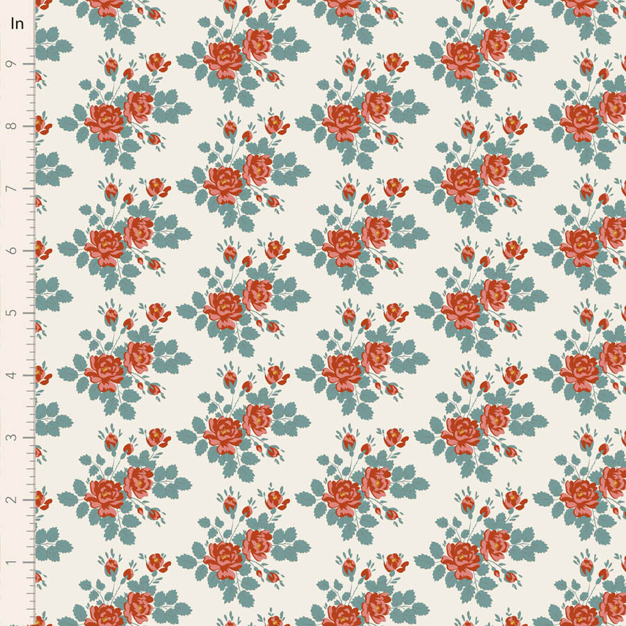Village Life by the 1/4 Yard - Myrtle Teal