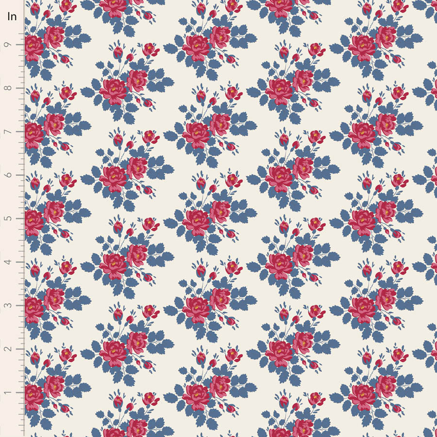 Village Life by the 1/4 Yard - Myrtle Blue