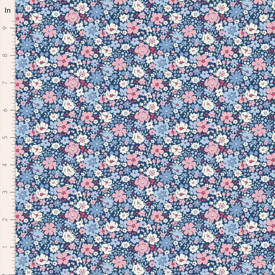 Village Life by the 1/4 Yard - Esther Blue