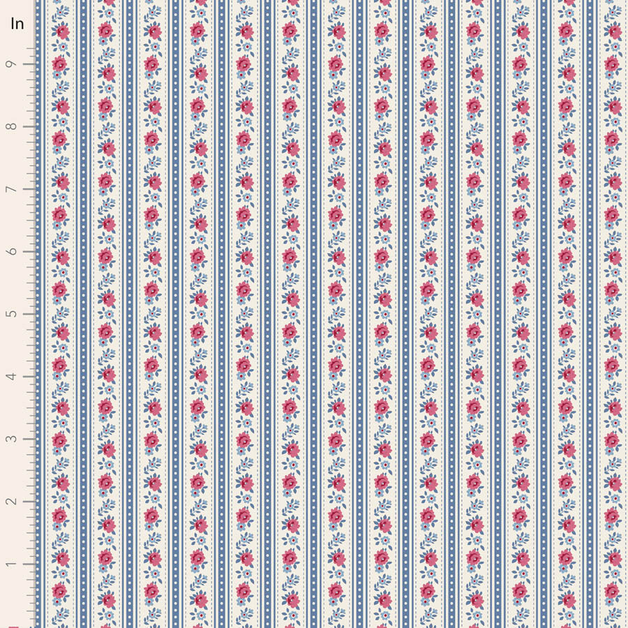 Village Life by the 1/4 Yard - Agnes Blue