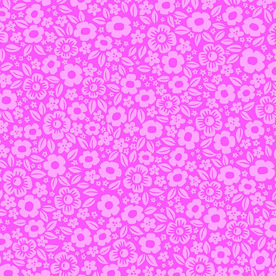 Ghostly Garden by the 1/4 Yard - Floral Fright Pink