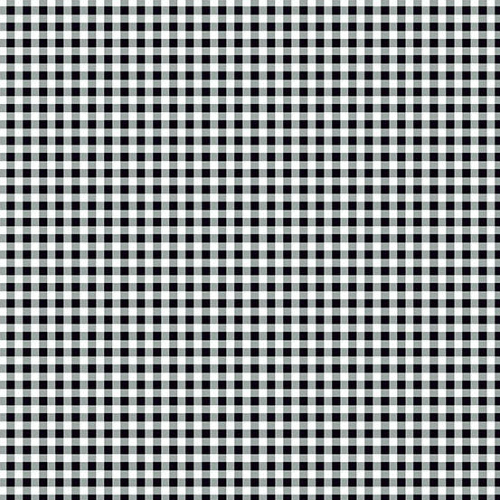 Ghostly Garden by the 1/4 Yard - Bitty Gingham Black