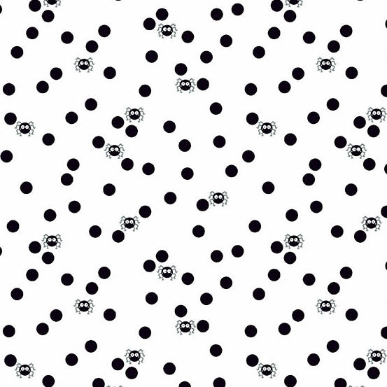 Ghostly Garden by the 1/4 Yard - Spin & Spot White