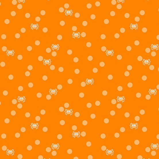 Ghostly Garden by the 1/4 Yard - Spin & Spot Orange