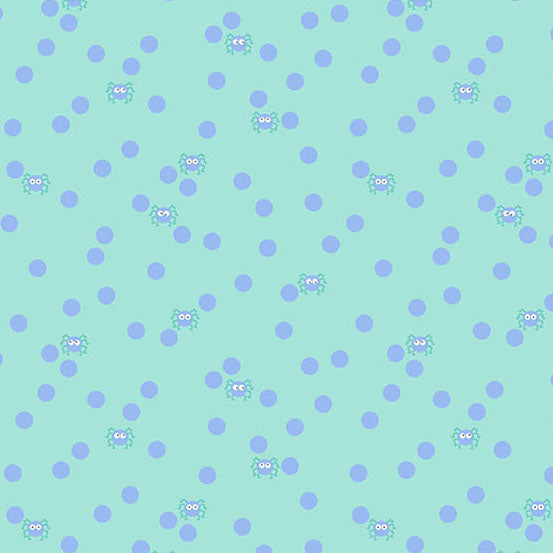 Ghostly Garden by the 1/4 Yard - Spin & Spot Aqua