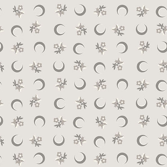 Nightfall by the 1/4 Yard - Flower Moon Gray