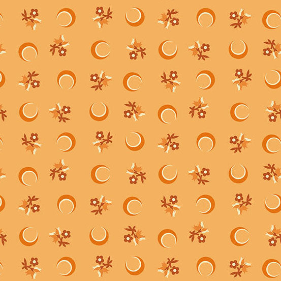 Nightfall by the 1/4 Yard - Flower Moon Orange