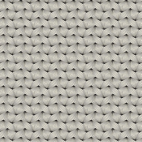 Nightfall by the 1/4 Yard - Zig Zag Black Cream