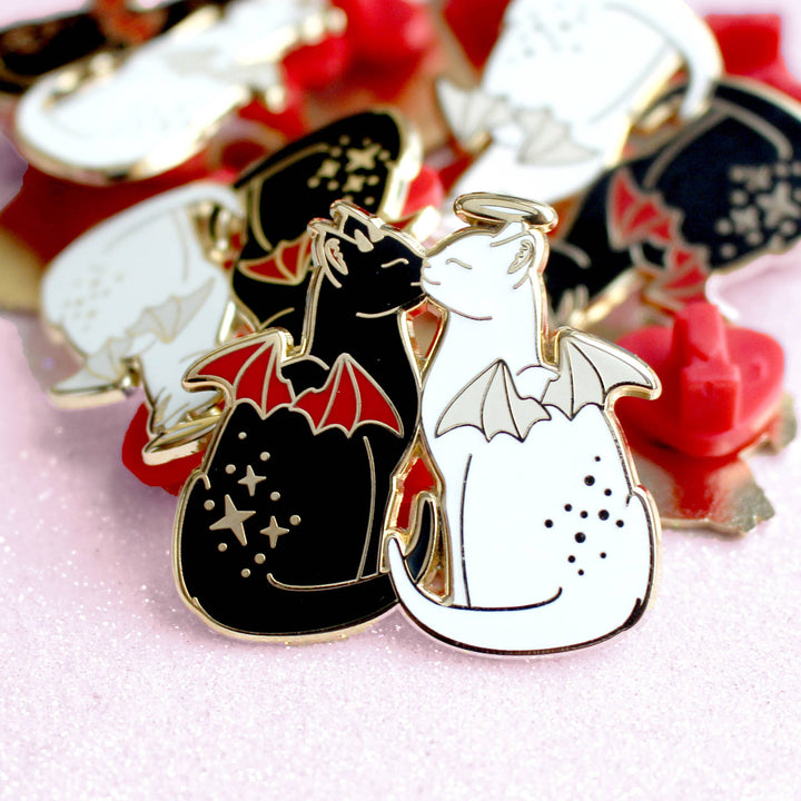 Angel & Devil Cats Enamel Pin